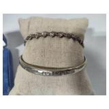 925 Assorted Bracelets, Earrings & Heart Clip