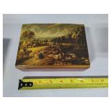 Vintage Reuge Jewelry/Music Box w/Assorted Scart & Shoe Clips