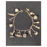 Sterling Charm Bracelet Filled w/Charms