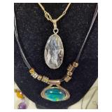 Assortment of Costume Jewelry & Sterling Necklace