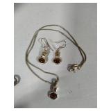 Assortment of Costume Jewelry & Sterling Necklace