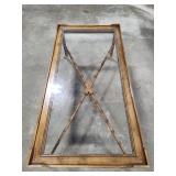 Bamboo Wood/Glass Coffee Table on Wheels