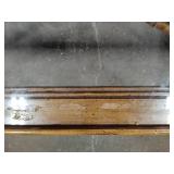 Bamboo Wood/Glass Coffee Table on Wheels