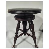Antique Victorian Piano Swivel Stool w/Claw Feet