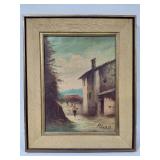Vintage Oil Painting Signed Riva
