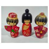 Japanese Kokeshi Wooden Dolls