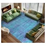 Abstract Teal & Purple Area Rug 6' x 9' $109.99 Retail - Brand New