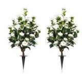 Artificial Camellia Flower Bushes 24'  2-Pack $79.99 Retail - Brand New