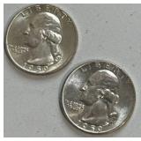 Lot of 2 Silver Quarters