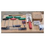 T-handle Torx, screw drivers, cutterhead knife blades