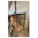 2-tier Rolling Steel Cart with wood shelves