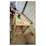 2-tier Rolling Steel Cart with wood shelves