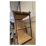 2-tier Rolling Steel Cart with wood shelves