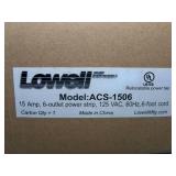 Lowell ACS-1506 12' Power Strip | 6 (15 Amp) Outlets, Wall Wart Spacing - NEW IN BOX