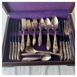 silver played silverware set 67 piece