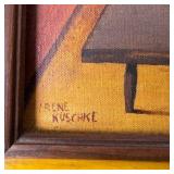Floral oil painting signed 'IRENE KUSCHKE'