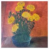 Floral oil painting signed 'IRENE KUSCHKE'