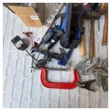 Misc tools, hammers, clamps, screws