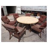 Very large Patio Table 64" with 6 Chairs