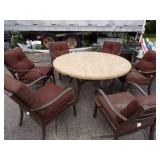 Very large Patio Table 64" with 6 Chairs