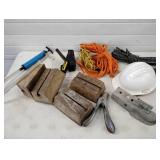 Mud Stick End, Foam Canoe Bracket, Can Crusher, Rope, Hardhat and pump
