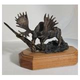 Rustic Bronze Moose Sculpture