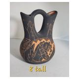 Native American Wedding Vase by Dala ~ Black and Terracotta Pottery