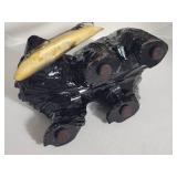 Hand Carved Black Bear with Salmon Sculpture