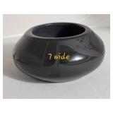 Signed Adakai Navajo Black on Black Avanyu Serpent Pottery Jar, as