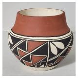 Signed Acoma Pueblo Polychrome Olla Jar by S.P.