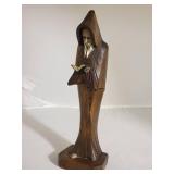Vintage Folk Art Carved Gothic Monk Figure