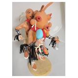 Signed Hopi Mudhead Kachina Doll with Child on Back