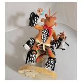 Signed Hopi Mudhead Kachina Doll with Child on Back