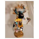 Signed Hopi Black Ogre Kachina Doll by J. Clark