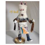 Signed Southwestern Wolf Kachina Doll