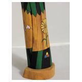Signed Hopi Black Face Warrior Woman Kachina Doll