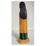 Signed Hopi Black Face Warrior Woman Kachina Doll
