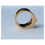 14K Yellow Gold Topaz Ring with Diamond Accents, Size 9.5, 19g
