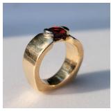 14K Yellow Gold Ruby Ring ~ Size 8.5, 22g