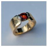 14K Yellow Gold Ruby Ring ~ Size 8.5, 22g