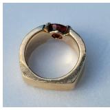 14K Yellow Gold Ruby Ring ~ Size 8.5, 22g