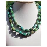 Southwestern Turquoise Bead Necklace ~ 26 Inches