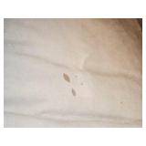 Cream Tufted Leather Sofa with Rolled Arms