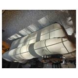Cream Tufted Leather Sofa with Rolled Arms