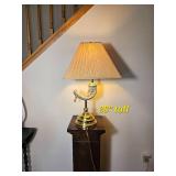 Brass and Ram Horn Style Table Lamp
