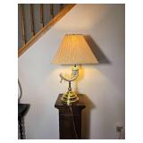 Brass and Ram Horn Style Table Lamp