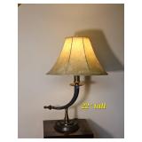 Curved Horn Style Table Lamp with Bronze Tone Base