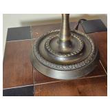 Curved Horn Style Table Lamp with Bronze Tone Base