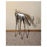 Sculptural Silver Tone Metal Deer Figure