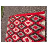 Large Red, Gray, Cream, and Black Geometric Area Rug